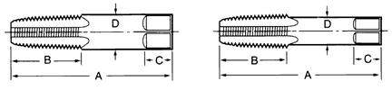 Ground Thread Pipe Tap Dimensions